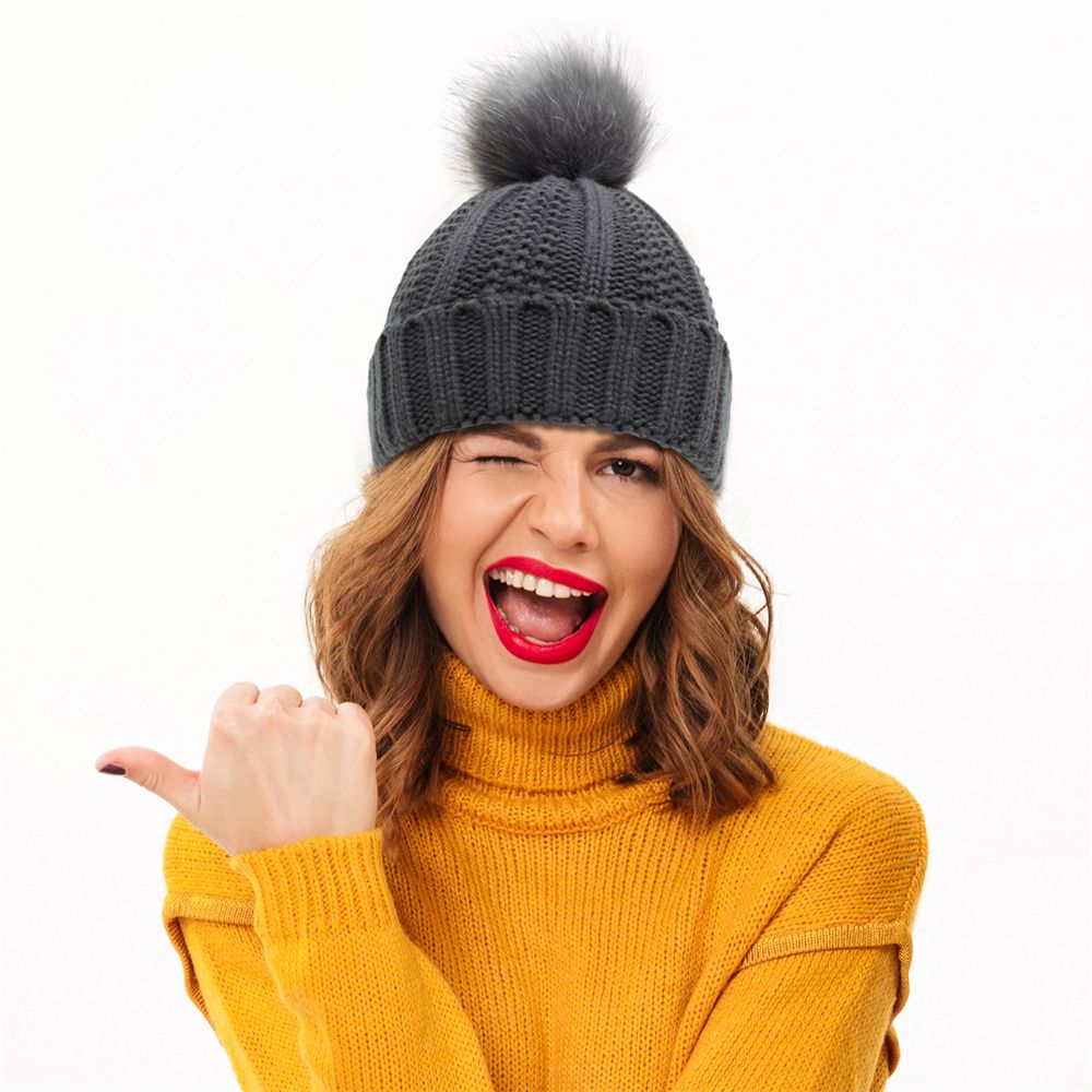 Satin Lined Pom Pom Hat