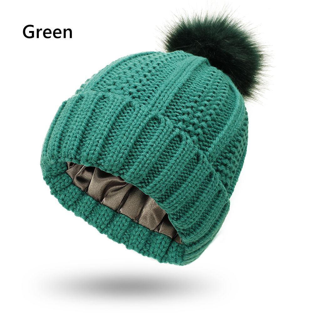 Satin Lined Pom Pom Hat