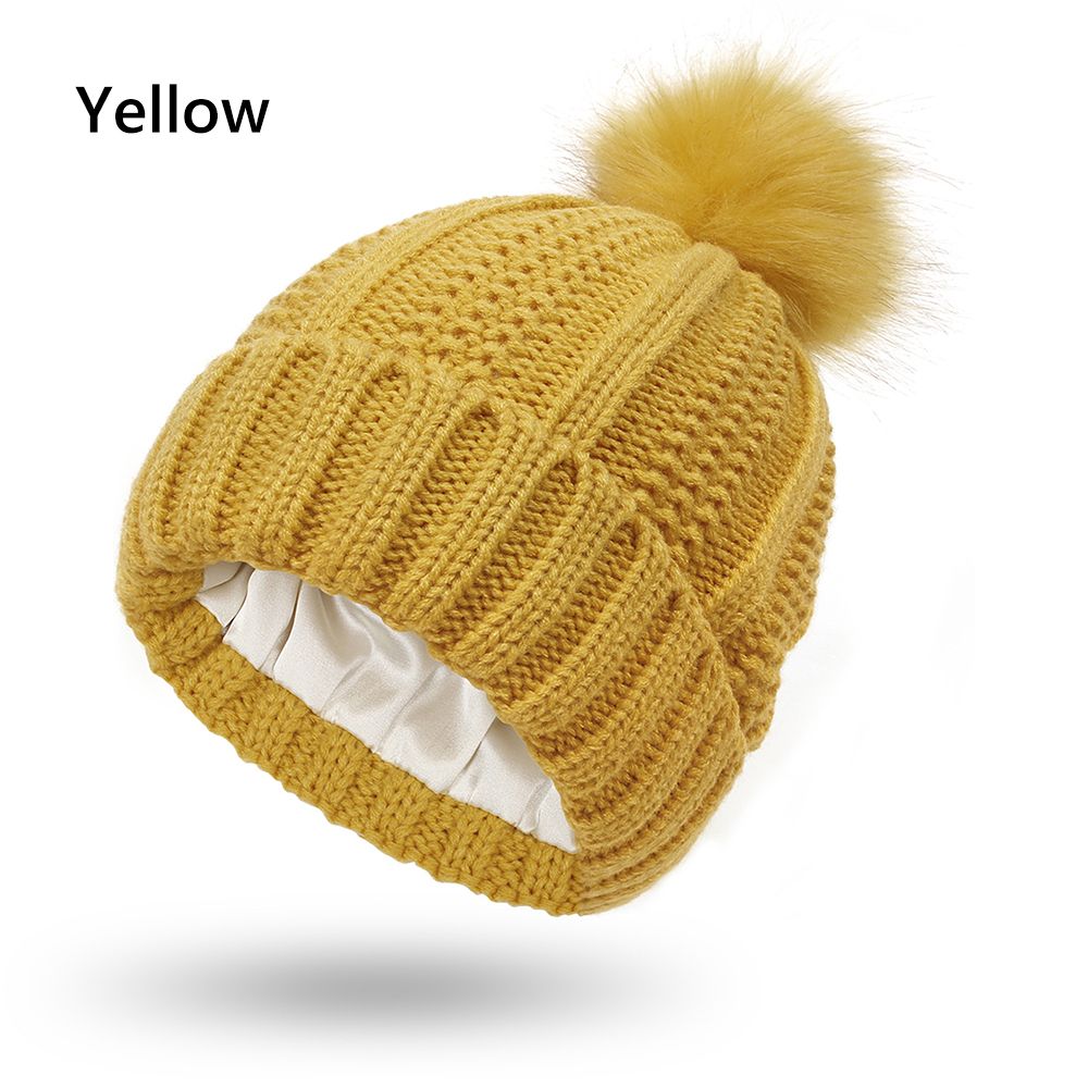 Satin Lined Pom Pom Hat