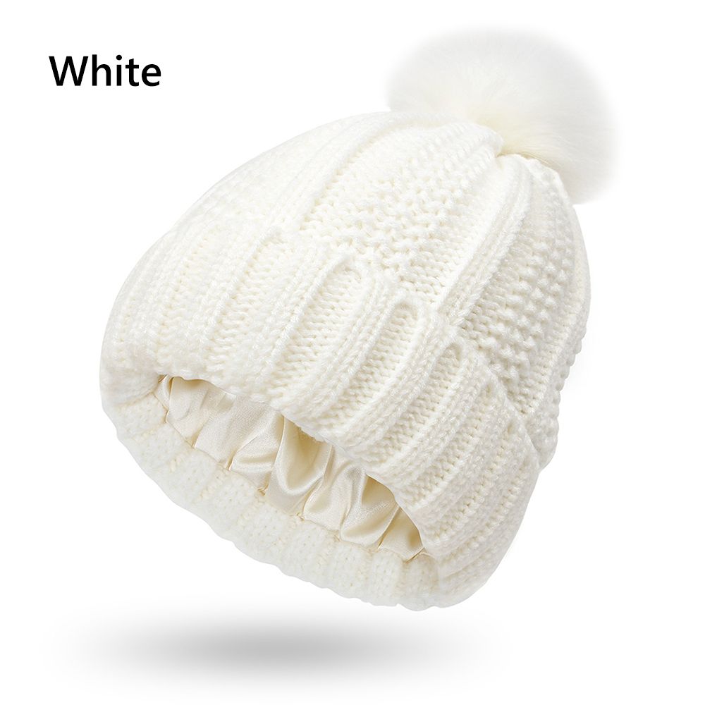 Satin Lined Pom Pom Hat