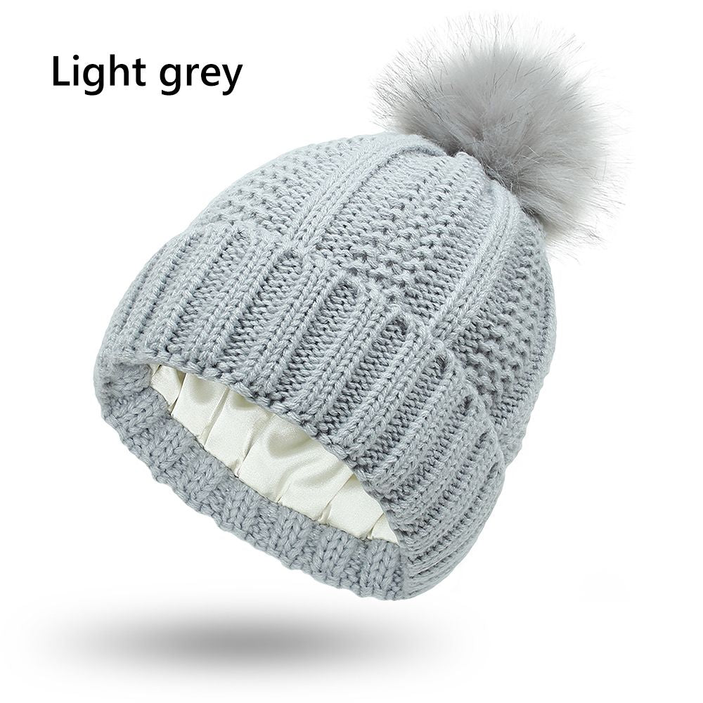 Satin Lined Pom Pom Hat