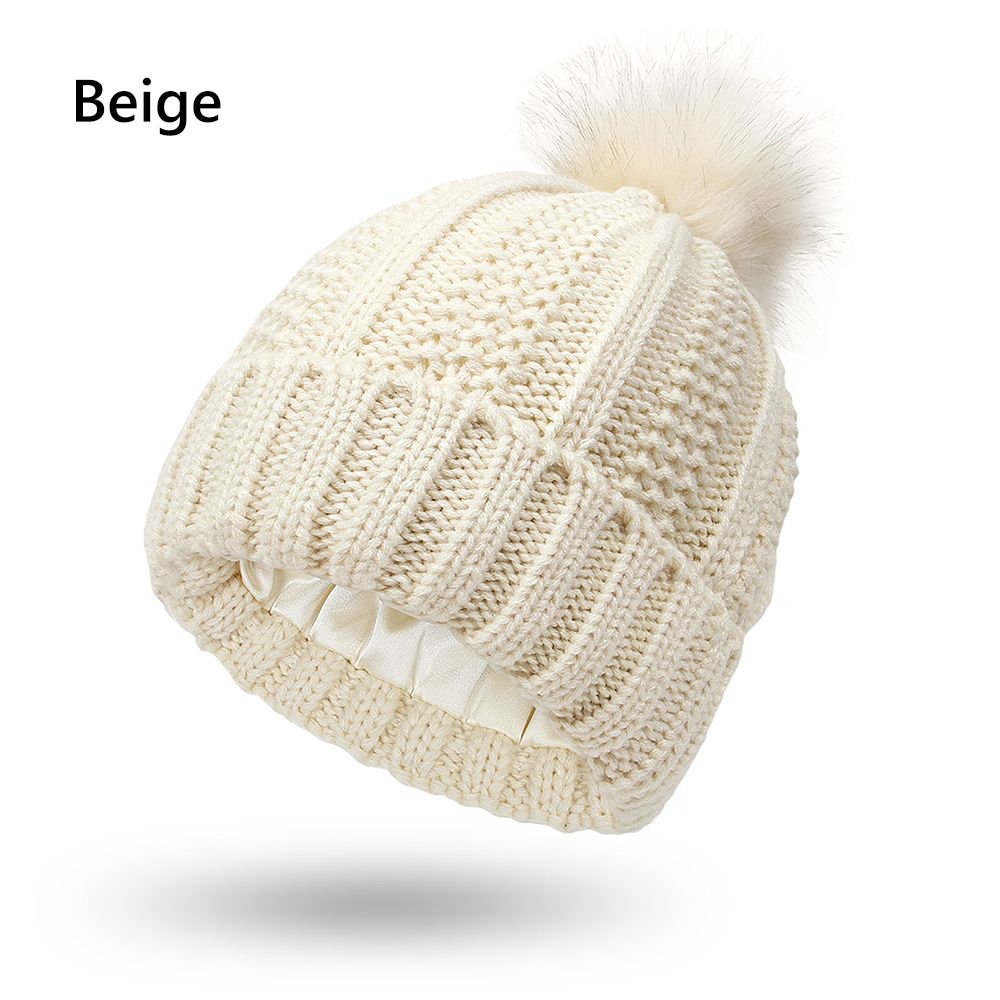 Satin Lined Pom Pom Hat