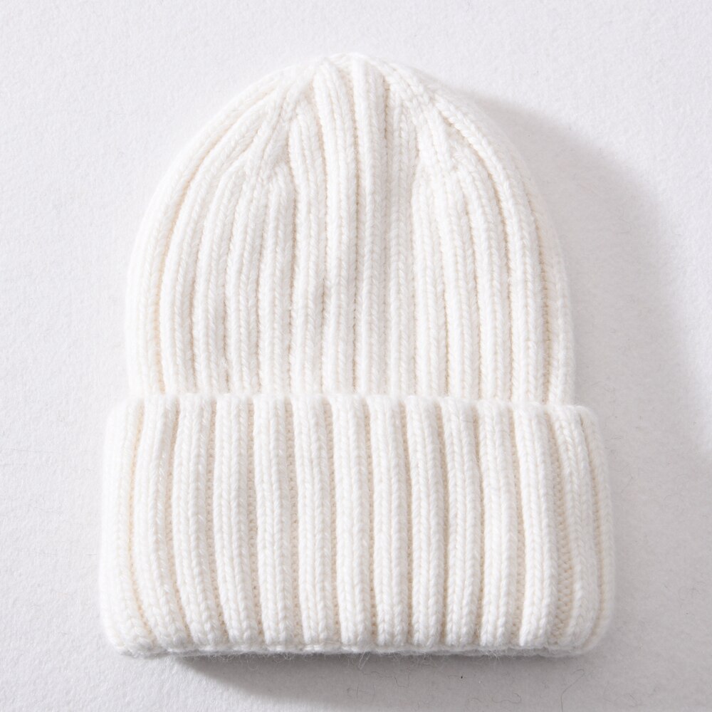 Thick Chunky Striped Satin Lined Cashmere Knitted Beanie - HatWorth